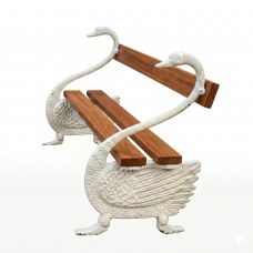 Panchina Cigni legno esotico Art. 4004