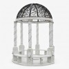 Gazebo da Giardino in Marmo Bianco e Ferro Battuto Artistico. BIANCOSPINO