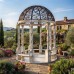 Gazebo da Giardino in Marmo Bianco e Ferro Battuto Artistico. BIANCOSPINO Gazebo da Giardino in Marmo Bianco e Ferro Battuto Artistico. BIANCOSPINO