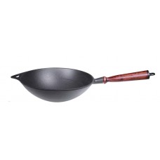 LAVA Padella Wok In Ghisa 38 Cm Con Manico In Metallo - Adatta A Induzione, Gas, Elettrico, Capacità 5,3 L, Fatto In Turchia