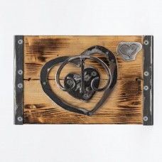 Attaccapanni singolo cuore legno-ferro. Astrid