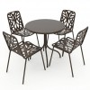 Set da Giardino con Tavolo Rotondo e 4 Sedie in Metallo. Smooth