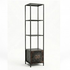 Libreria Industriale in Ferro con Mobiletto Inferiore. WILDE