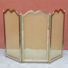 Parascintille o parafuoco in ottone per focolare 3 ante. 2024/3/RO