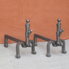 Coppia alari in ghisa per camino, focolare, stufa .CFI-A9