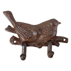 Attaccapanni  gancio a parete in ghisa con uccellini. Art. CFI-BR18