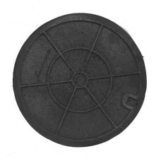 Piana o Piastra liscia tonda rinforzata per fondale camino. Ø 28,5