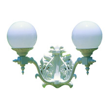 Applique 2 punti luce a muro in alluminio. Globo 0207