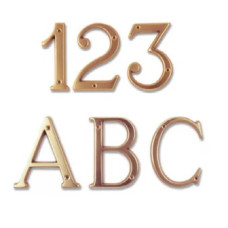 Numeri civici e Lettere in ottone LUCIDO h. cm 8