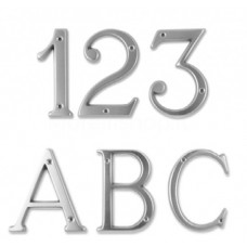Numeri civici e Lettere in ottone CROMATO h. cm 8