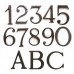 Numeri civici e Lettere in ottone Brunito h. cm 8 Numeri civici e Lettere in ottone Brunito h. cm 8