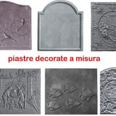Piastre camino in ghisa ornate. Tutte le misure disponibili.