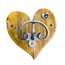 Attaccapanni singolo cuore legno-ferro. Astrid