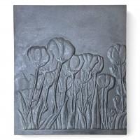 Lastra ornata in ghisa per camino tulipani cm 52xh.60. TULIPANI