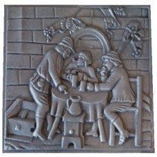 Lastra in ghisa per rivestimenti camino PROSIT cm 40xh.40. PIAORN35