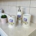 Set dispenser da lavandino in ceramica. ORTENSIA