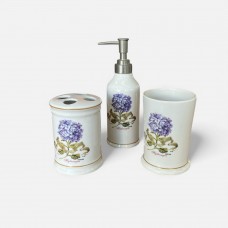 Set dispenser da lavandino in ceramica. ORTENSIA