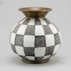 Vaso Decorativo Artigianale a Scacchiera Bianco e Nero. RASCH