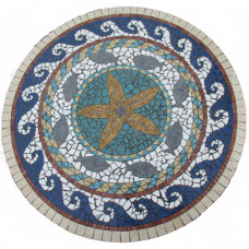Piano tavolo in mosaico circolare  IPPOLITA Ø 130