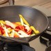 Pentola Wok in ghisa smaltata con manico in legno. Wok29
