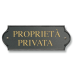 Piastra Proprieta' Privata in ottone. PP/OX Piastra Proprieta' Privata in ottone. PP/OX