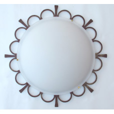 Plafoniera da interno in ferro e vetro. 2300/50-60