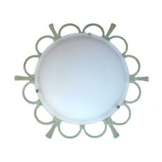 Plafoniera da interno in ferro e vetro. 2300