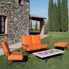Salotto ferro forgiato a mano per giardino, portico e terrazzo. TRISTANO
