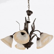 Lampadario a 5 luci a soffitto in ferro e vetro. SMAG
