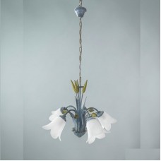 Lampadario 5 luci da interno ferro e vetro. SUMMER