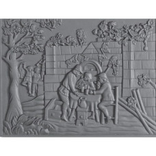 Lastra in ghisa per camino modello caccia cm 80xh.60. PIAORN30