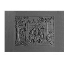 Lastra decorata in ghisa per rivestimenti caminetti caccia cm 110xh.80. PIAORN31