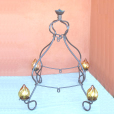 Lampadario da esterno in ferro forgiato 4 luci. REALE