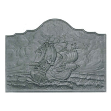 Piastra ornata in ghisa per rivestimenti camino veliero cm 100xh.74. PIAORN15