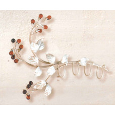 Attaccapanni gancio o portachiavi a parete in ferro forgiato 4 posti con gocce.PC.6330/4 