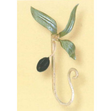  Attaccapanni gancio o portachiavi a parete in ferro forgiato 1 posti Oliva. PC.6350/1