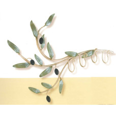 Attaccapanni gancio o portachiavi a parete in ferro forgiato 4 posti Oliva. PC.6350/4