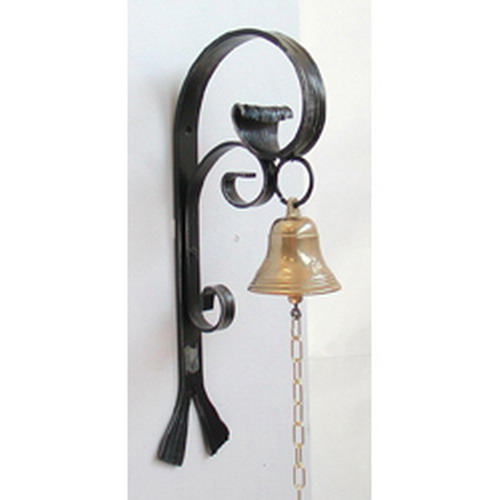 Arterameferro Campana In Ottone Lucido Con Manico A Corona – Altezza 19,5 Cm – Made In Italy