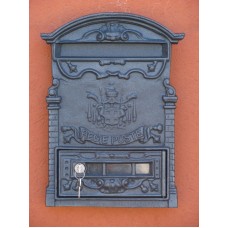 Cassetta lettere alluminio stemma regie poste a muro. 10040