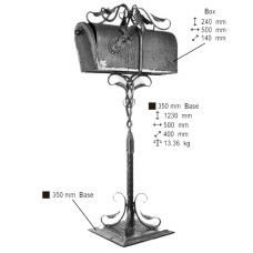 Cassetta per lettere con piedistallo ferro Art. CFI11992000 Ferro Grezzo