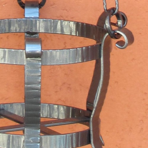 LIYJTK Fioriere rotonde da appendere in metallo, 22 cm, in ferro metallico, supporto per vasi da fiori da appendere, per balcone, patio, veranda, ringhiera, interni ed esterni