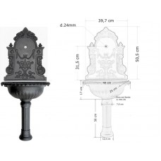 Fontana Parete Liberty Piccola Vasca Colonna Copri scarico 2003+3002/50