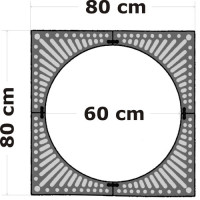 Griglia protezione aiuola albero in ghisa 80x80d.60. 11103