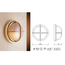 Lampada in Ottone Lucido con Griglia Art.0751-2226