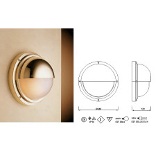 Lampada in Ottone Lucido con Schermo a Visiera Art.0751-2225