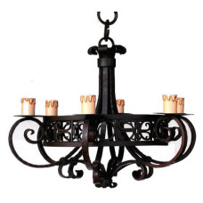 Lampadario in ferro forgiato con Fascione  6 Luci Art. CFI0255686