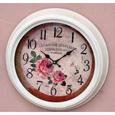 Orologio da parete Rose grande Bianco Art. CFI0070318