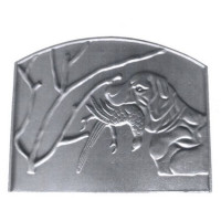 Lastra decorata in ghisa per caminetto cattura cm 48xh.38. PIAORN32
