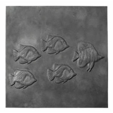 Piastra in ghisa decorata focolare pesci. Diverse misure