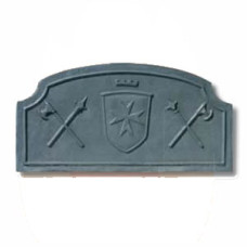 Piana in ghisa decorata per focolare spade cm 120xh.60. PIAORN22